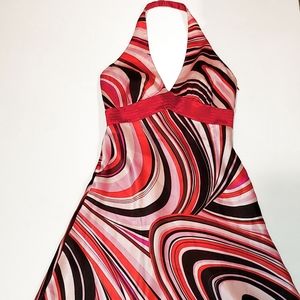 Laundry 100% Silk Red & Pink Swirly Size 6…